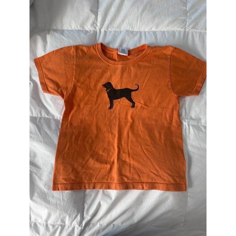 VTG 2006 The Black Dog Martha's Vineyard Orange Graphic T-Shirt Kids Small 5/6